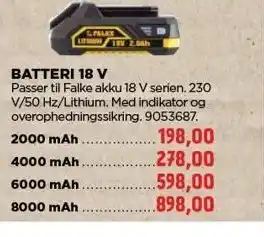 jem & fix Batteri 18 v tilbud