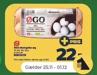 Netto Øgo økologiske æg, 10 stk tilbud