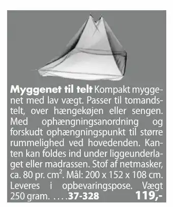 Myggenet til telt