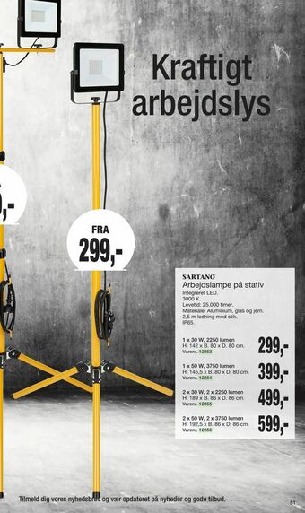 Harald Nyborg Arbejdslampe på stativ tilbud