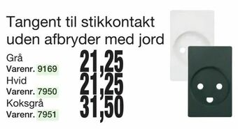 Harald Nyborg Tangent til stikkontakt uden afbryder med jord tilbud