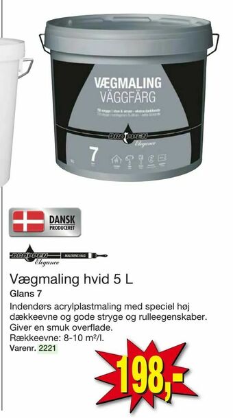 Harald Nyborg Vægmaling hvid 5 L tilbud