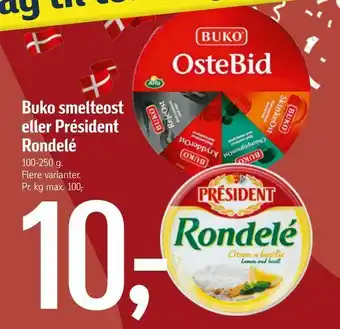 Føtex Buko smelteost eller Président Rondelé tilbud