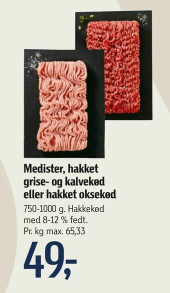Føtex Medister, hakket grise- og kalvekød eller hakket oksekød tilbud