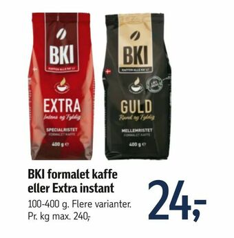 Føtex BKI formalet kaffe eller Extra instant tilbud