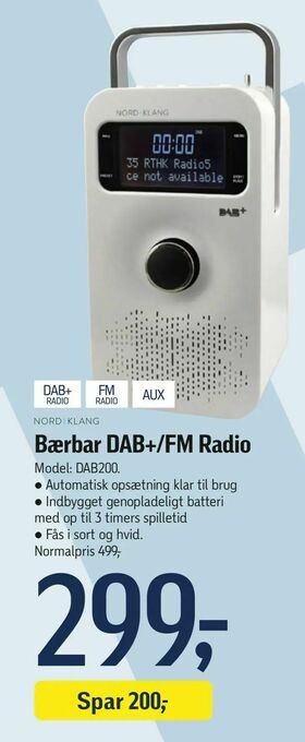 Føtex Bærbar DAB+/FM Radio tilbud