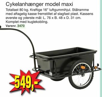 Harald Nyborg Cykelanhænger model maxi tilbud