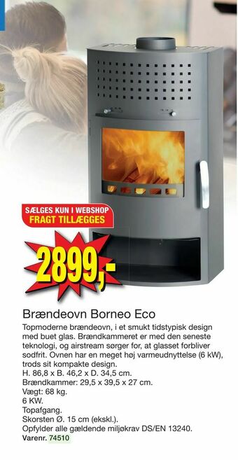 Harald Nyborg Brændeovn Borneo Eco tilbud