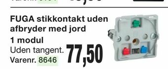Harald Nyborg FUGA stikkontakt uden afbryder med jord 1 modul tilbud