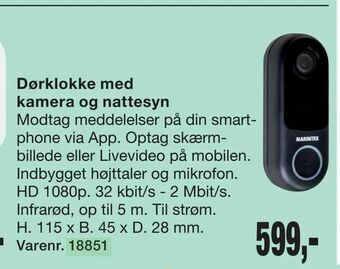 Harald Nyborg Dørklokke med kamera og nattesyn tilbud
