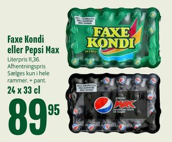 Min Købmand Faxe Kondi eller Pepsi Max tilbud