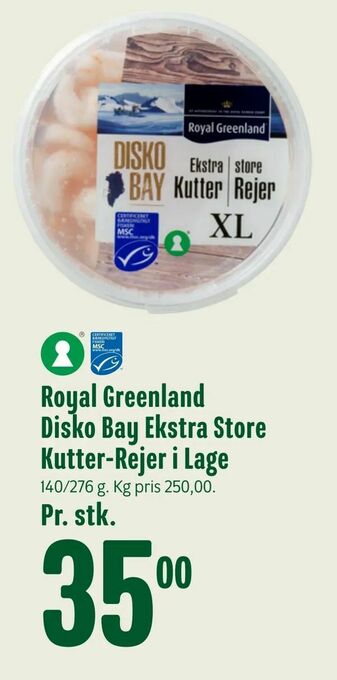 Min Købmand Royal Greenland Disko Bay Ekstra Store Kutter-Rejer i Lage tilbud