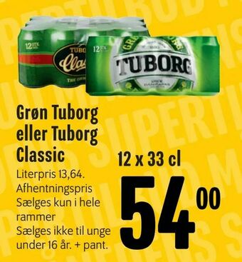 Min Købmand Grøn Tuborg eller Tuborg Classic tilbud