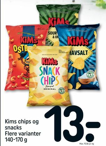 REMA 1000 Kims chips og snacks tilbud