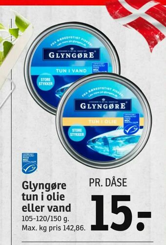 SPAR Glyngøre tun i olie eller vand tilbud