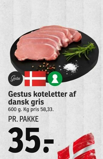 SPAR Gestus koteletter af dansk gris tilbud