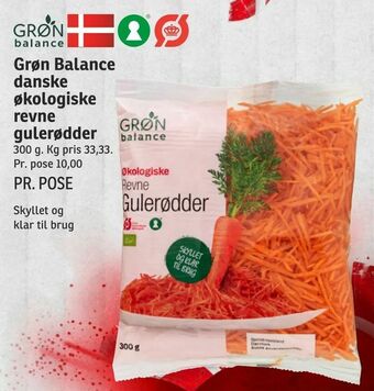 SPAR Grøn Balance danske økologiske revne gulerødder tilbud