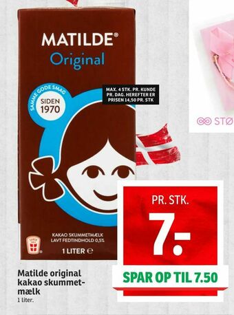 SPAR Matilde original kakao skummetmælk tilbud