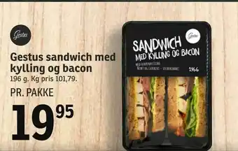 SPAR Gestus sandwich med kylling og bacon tilbud