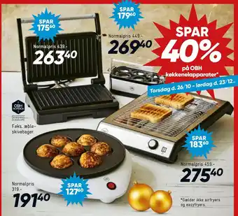 Bilka Spar 40% på obh køkkenelapparater tilbud