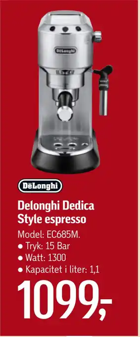 Føtex Delonghi dedica style espresso tilbud