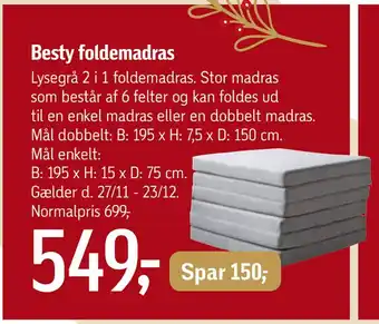 Føtex Besty foldemadras tilbud