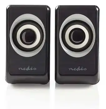Nedis pc højttaler 2.0 - 18w - sort