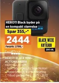 Power Hero11 black miniactionkamera tilbud