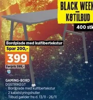 Power Gaming-bord tilbud