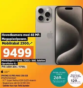Power Iphone 15 pro max 256 gb tilbud