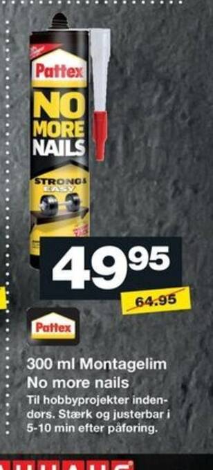 Bauhaus 300 ml Montagelim No more nails tilbud