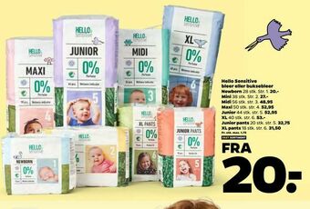 Netto Hello Sensitive bleer eller buksebleer tilbud