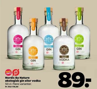 Netto Nordic By Nature økologisk gin eller vodka tilbud