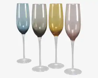 Daells Bolighus Champagneglas sæt 4 farver tilbud