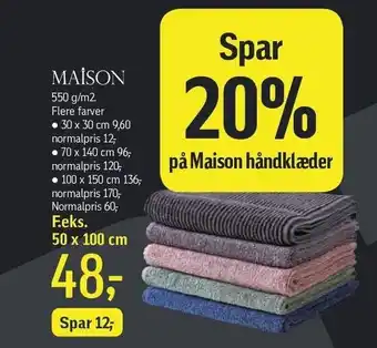 Føtex Spar 20% på maison håndklæder tilbud