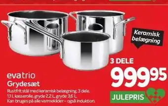 Din Isenkræmmer Eva trio grydesæt tilbud