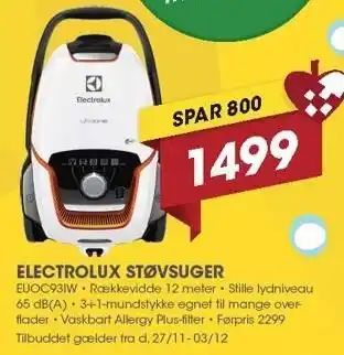 Punkt1 Electrolux støvsuger tilbud
