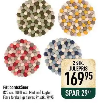 Imerco Filt bordskåner tilbud