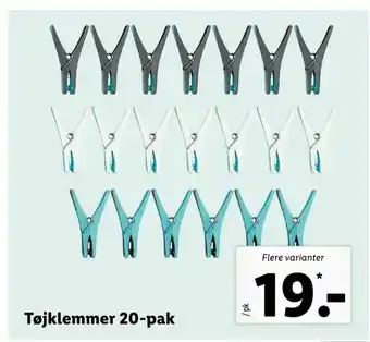 Tøjklemmer 20-pak