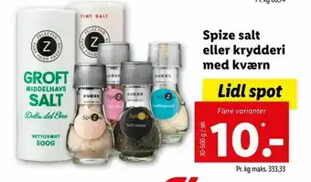 Let-Køb Spize salt eller krydder i med kværn tilbud