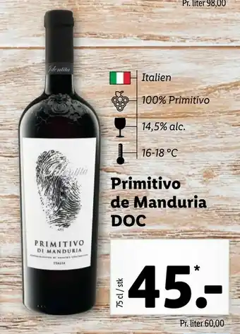 Let-Køb Primitivo de Manduria DOC tilbud