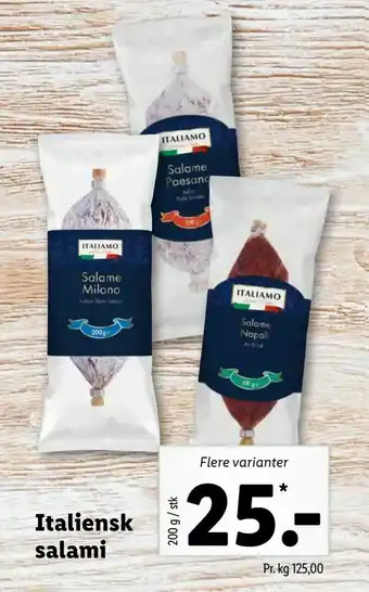 Let-Køb Italiensk salami tilbud