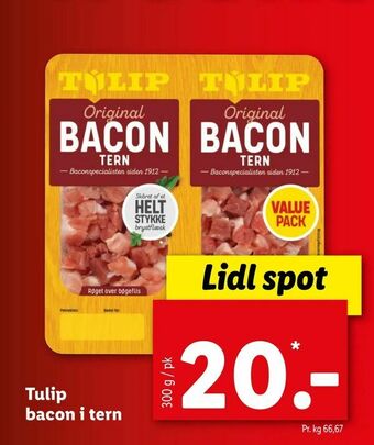 Let-Køb Tulip bacon i tern tilbud