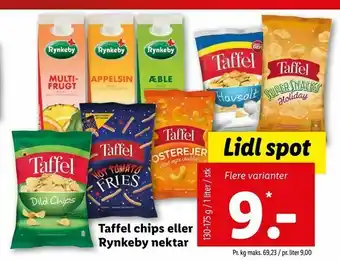 Let-Køb Taffel chips eller Rynkeby nektar tilbud