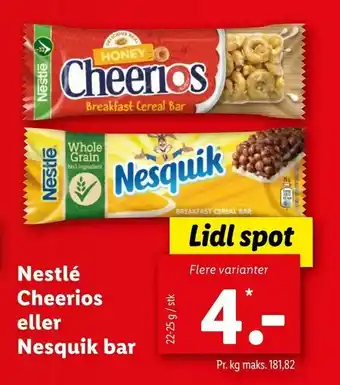 Let-Køb Nestlé Cheerios eller Nesquik bar tilbud