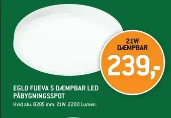 XL-BYG Eglo fueva 5 dæmpbar led påbygningsspot tilbud