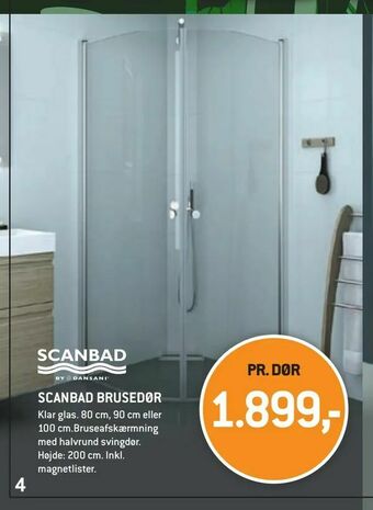XL-BYG Scanbad brusedør tilbud