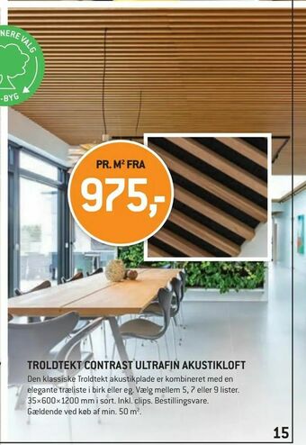 XL-BYG Troldtekt contrast ultrafin akustikloft tilbud