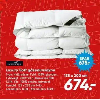 Bilka Luxury soft gåsedunsdyne tilbud