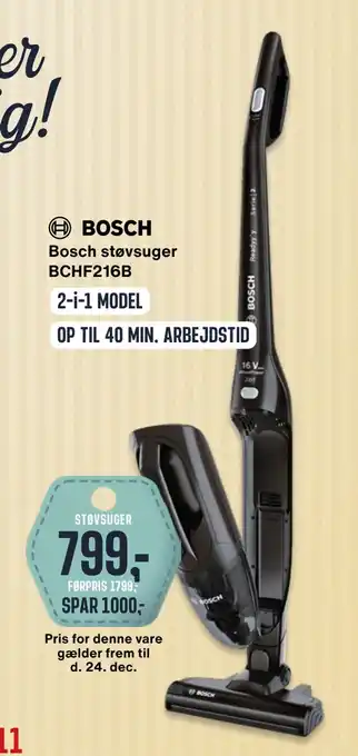 Skousen Bosch støvsuger bchf216b tilbud